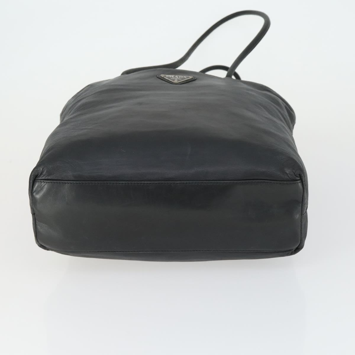 PRADA Tote Bag Leather Black Auth 165044