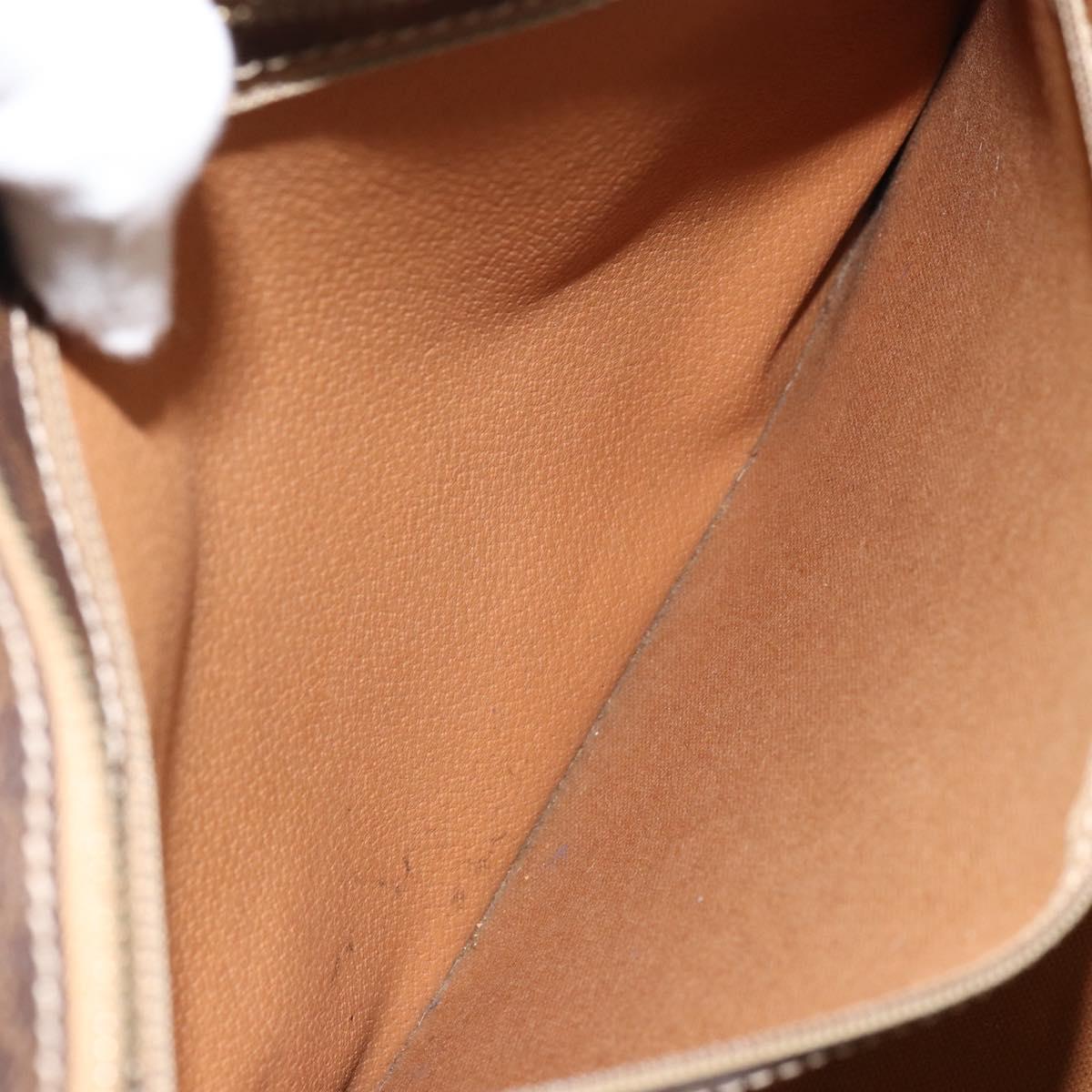 CELINE Macadam Canvas Tote Bag PVC Leather Brown Gold Auth 165060