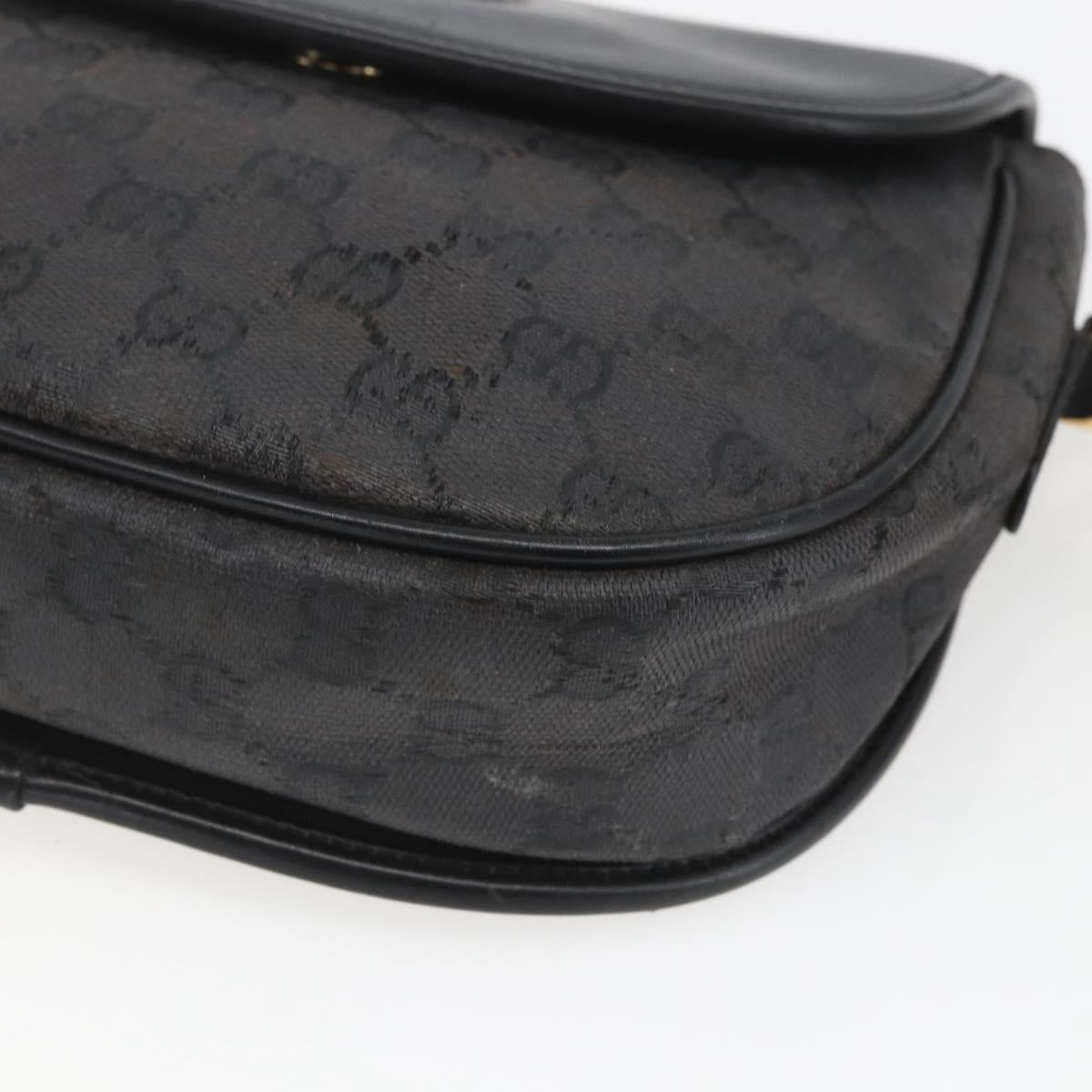 GUCCI GG Supreme Shoulder Bag Coated Canvas Black Gold 007 14 0074 Auth 165072