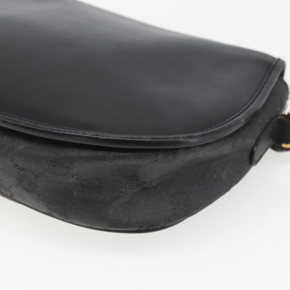 GUCCI GG Supreme Shoulder Bag Coated Canvas Black Gold 007 14 0074 Auth 165072