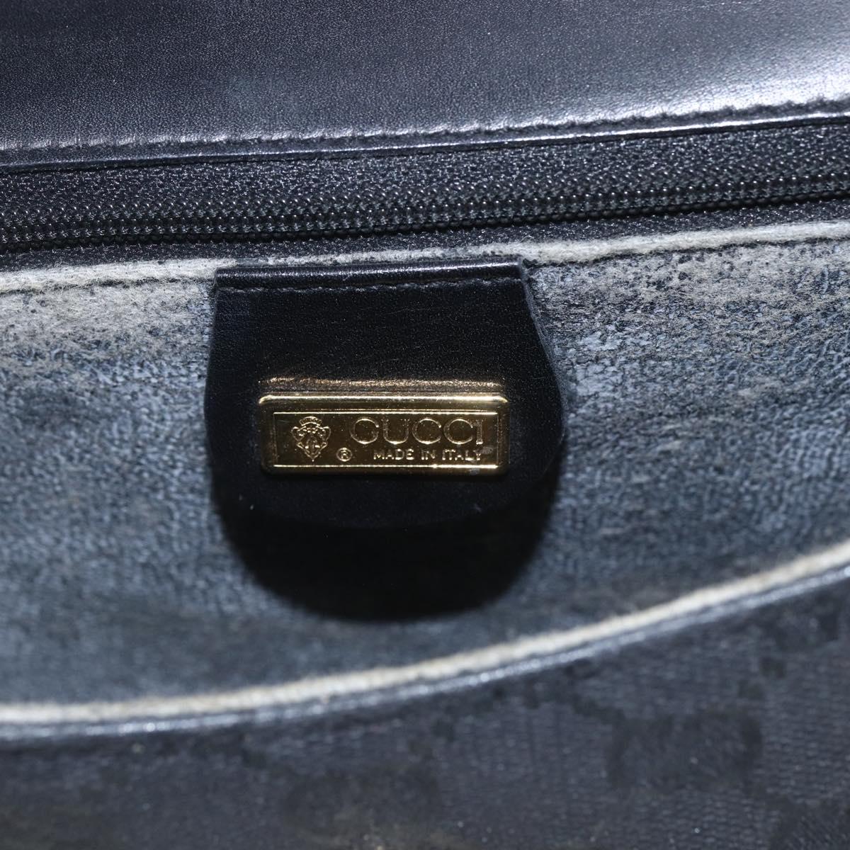GUCCI GG Supreme Shoulder Bag Coated Canvas Black Gold 007 14 0074 Auth 165072