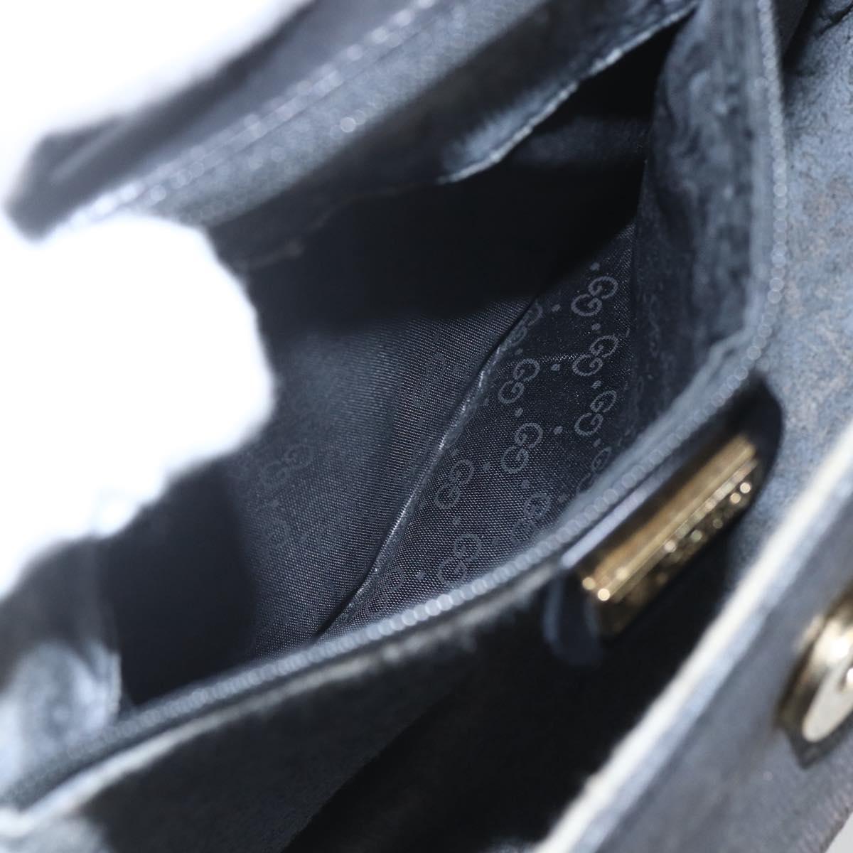 GUCCI GG Supreme Shoulder Bag Coated Canvas Black Gold 007 14 0074 Auth 165072