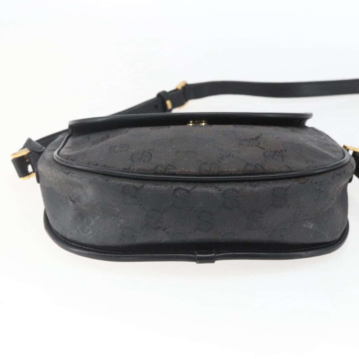 GUCCI GG Supreme Shoulder Bag Coated Canvas Black Gold 007 14 0074 Auth 165072