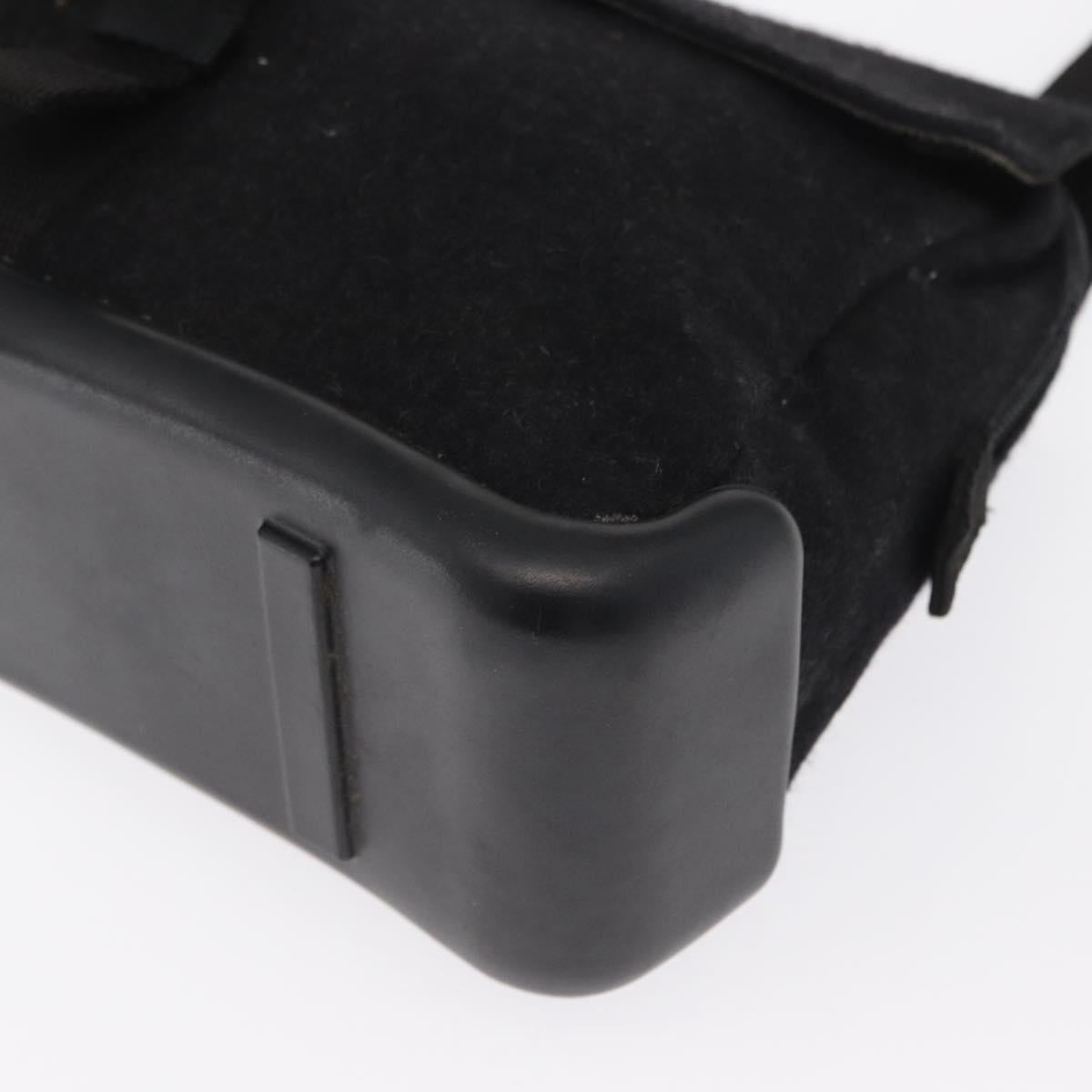 PRADA Sports Shoulder Bag Wool Black Silver Auth 165073