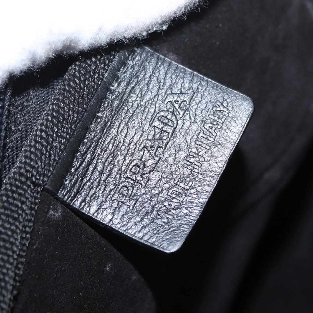 PRADA Sports Shoulder Bag Wool Black Silver Auth 165073