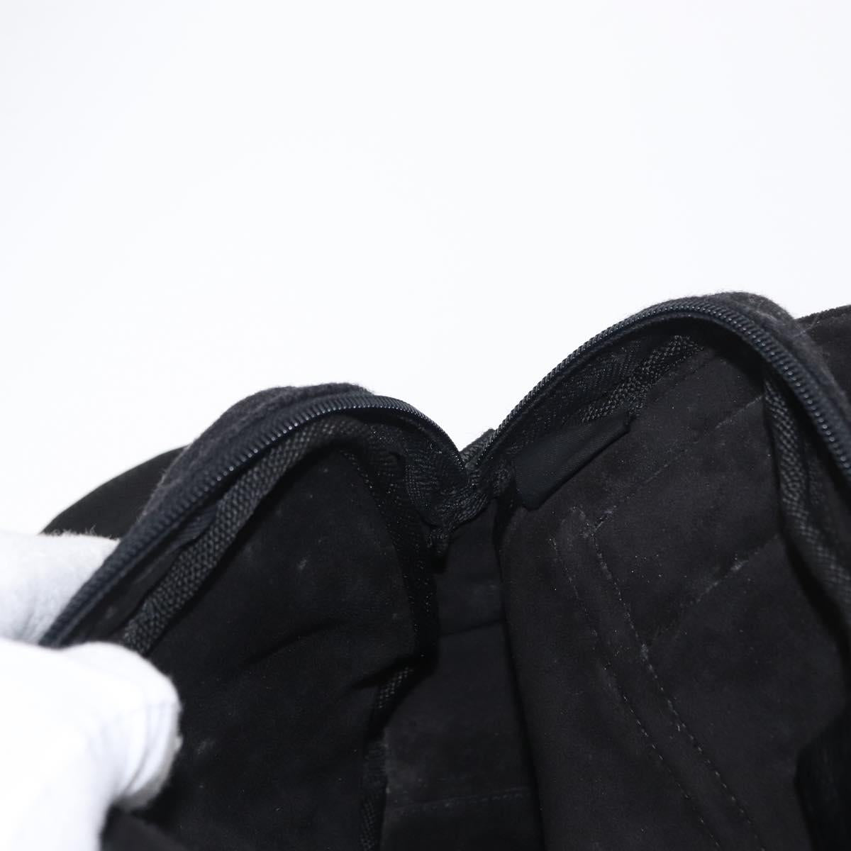 PRADA Sports Shoulder Bag Wool Black Silver Auth 165073