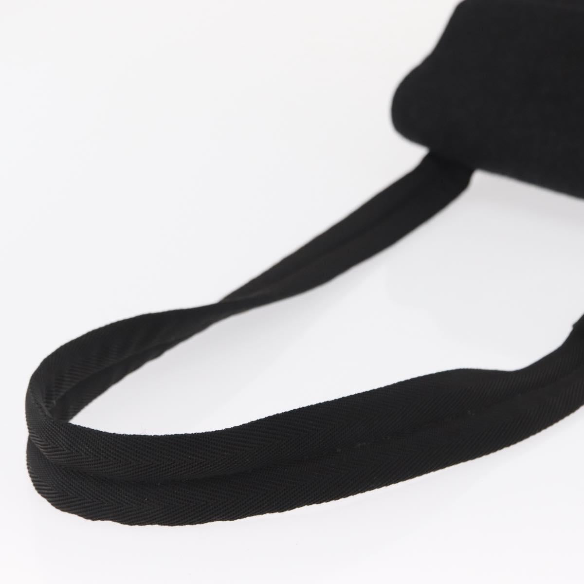 PRADA Sports Shoulder Bag Wool Black Silver Auth 165073