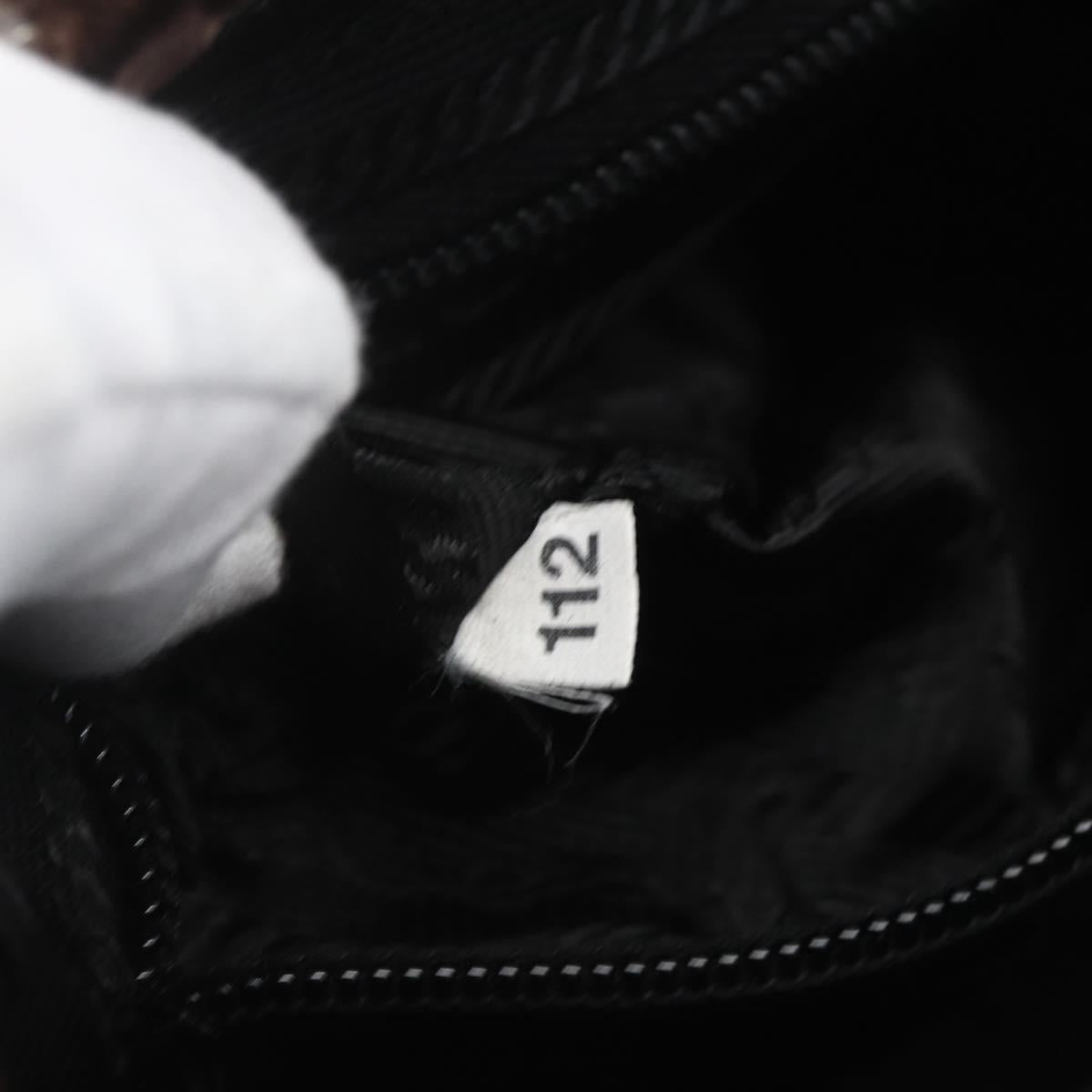 PRADA Hand Bag Velor Brown Silver Auth 165076