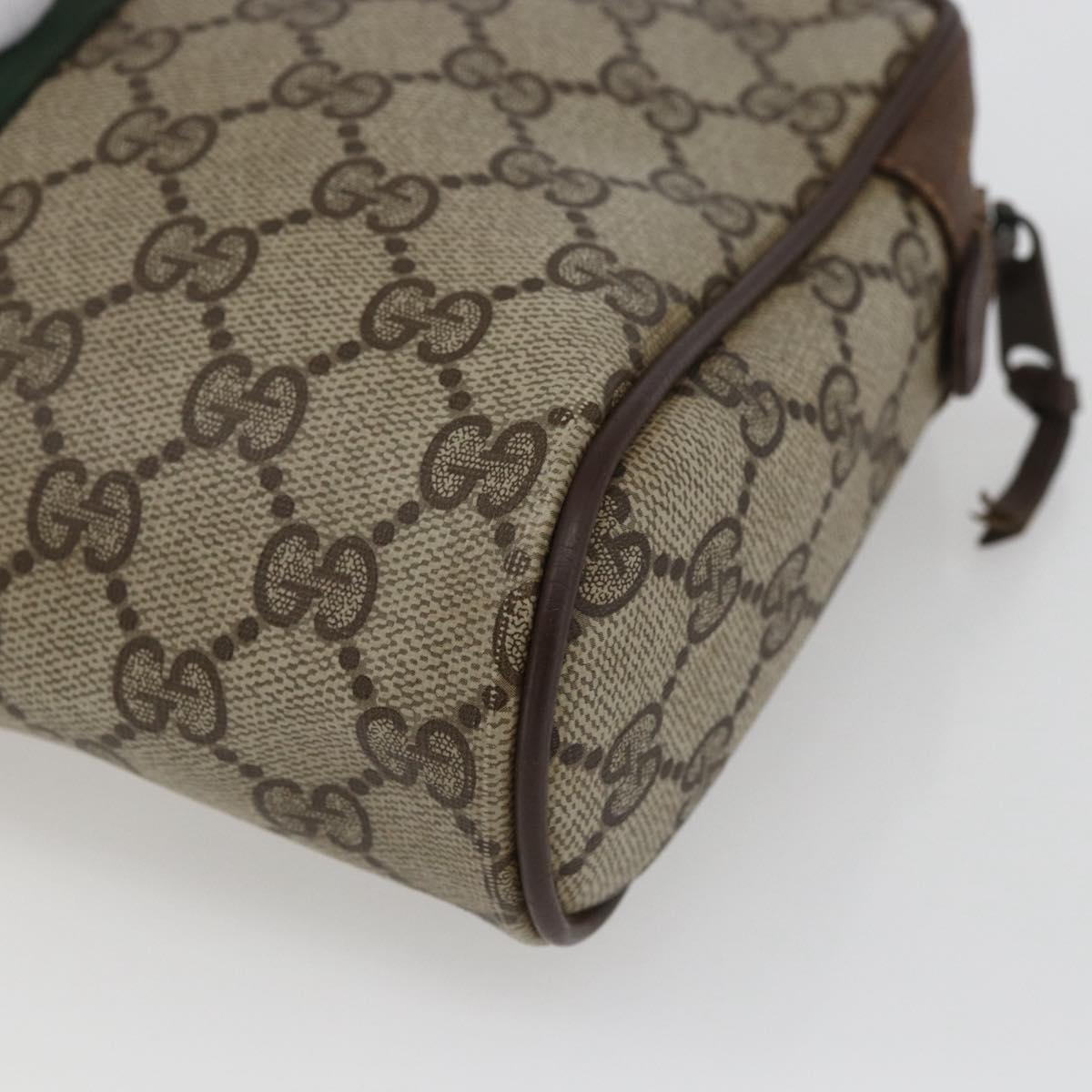 GUCCI GG Supreme Web Sherry Line Clutch Bag PVC Beige 156 01 012 Auth 165080