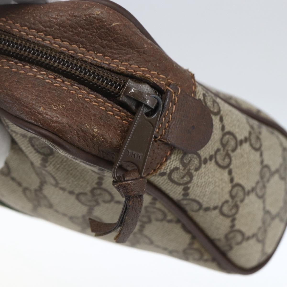 GUCCI GG Supreme Web Sherry Line Clutch Bag PVC Beige 156 01 012 Auth 165080