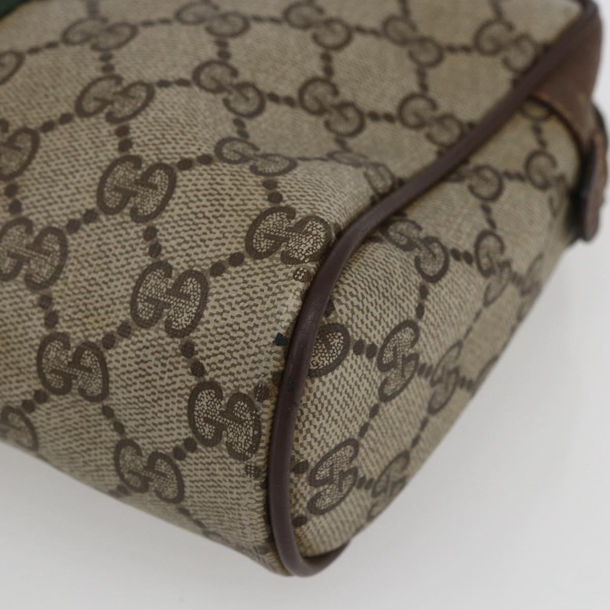 GUCCI GG Supreme Web Sherry Line Clutch Bag PVC Beige 156 01 012 Auth 165080