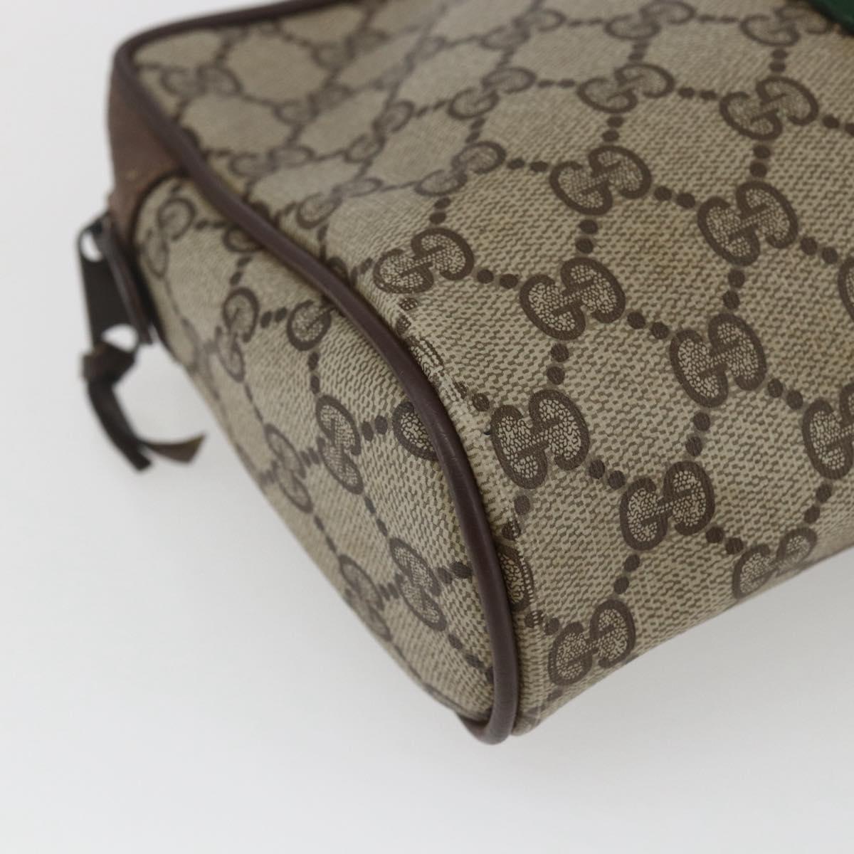 GUCCI GG Supreme Web Sherry Line Clutch Bag PVC Beige 156 01 012 Auth 165080