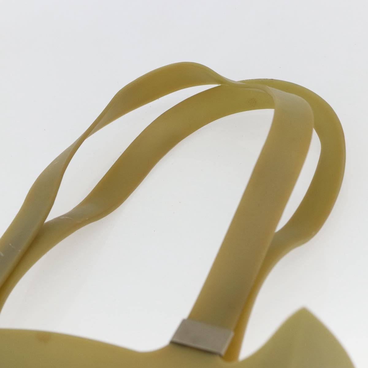 CHANEL Tote Bag rubber Khaki CC Auth 165086