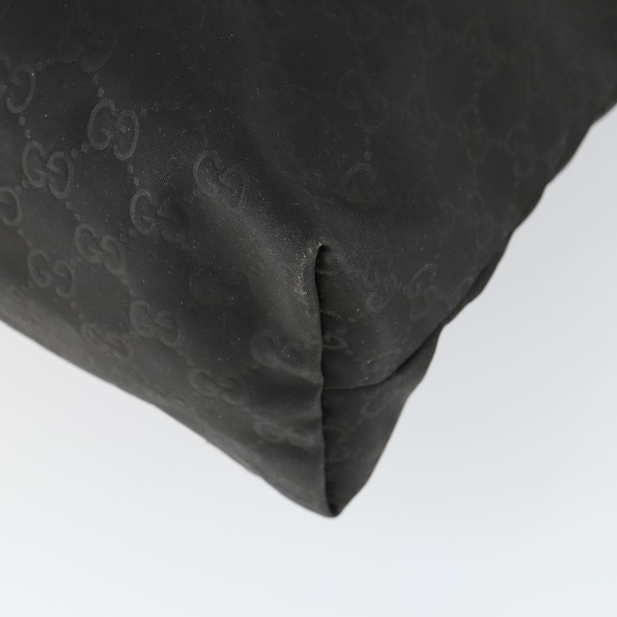 GUCCI GG Canvas Tote Bag Nylon Black Silver 295252 Auth 165091