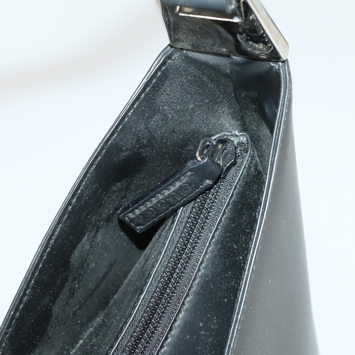 GUCCI Shoulder Bag Patent leather Black Silver 001 3017 Auth 165092