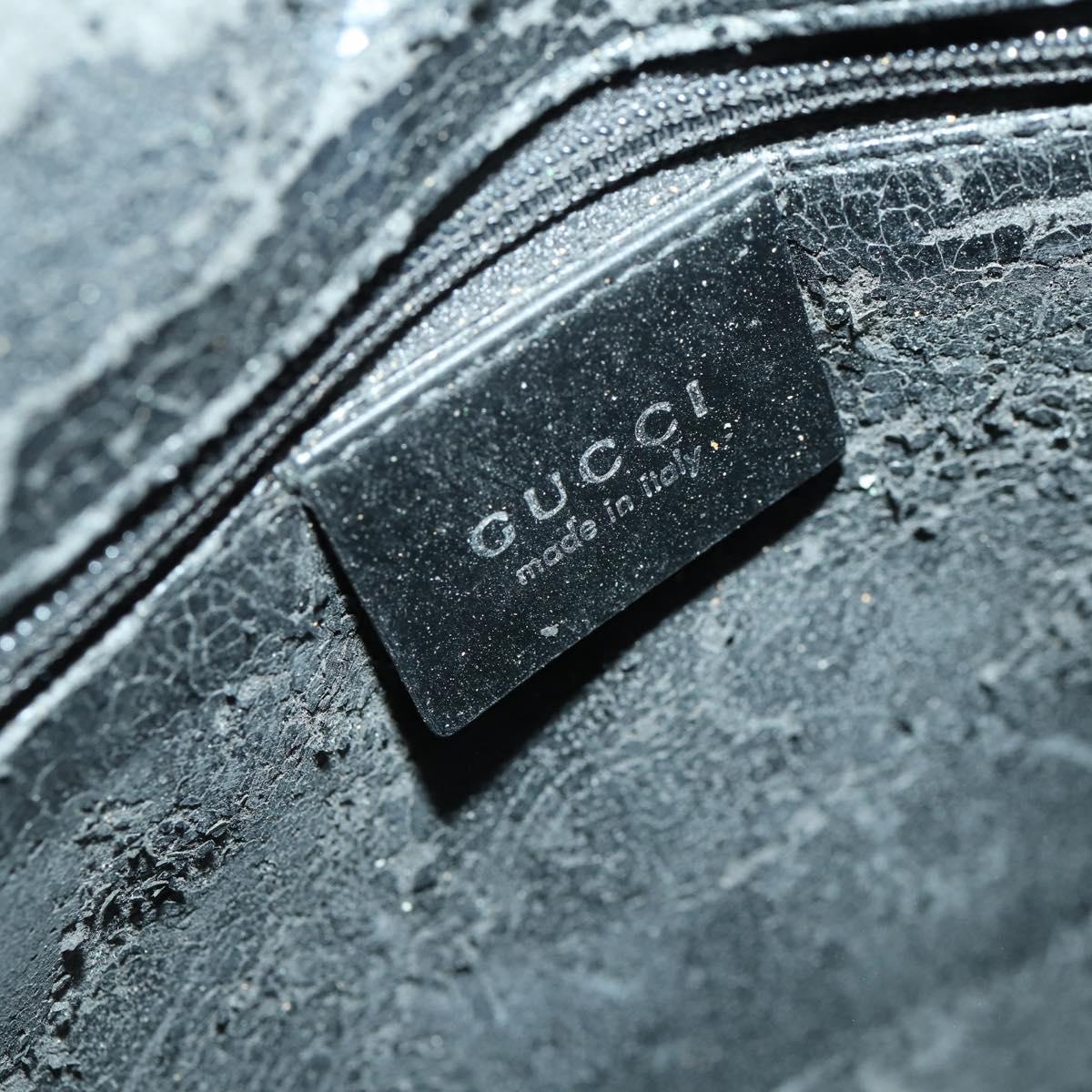 GUCCI Shoulder Bag Patent leather Black Silver 001 3017 Auth 165092