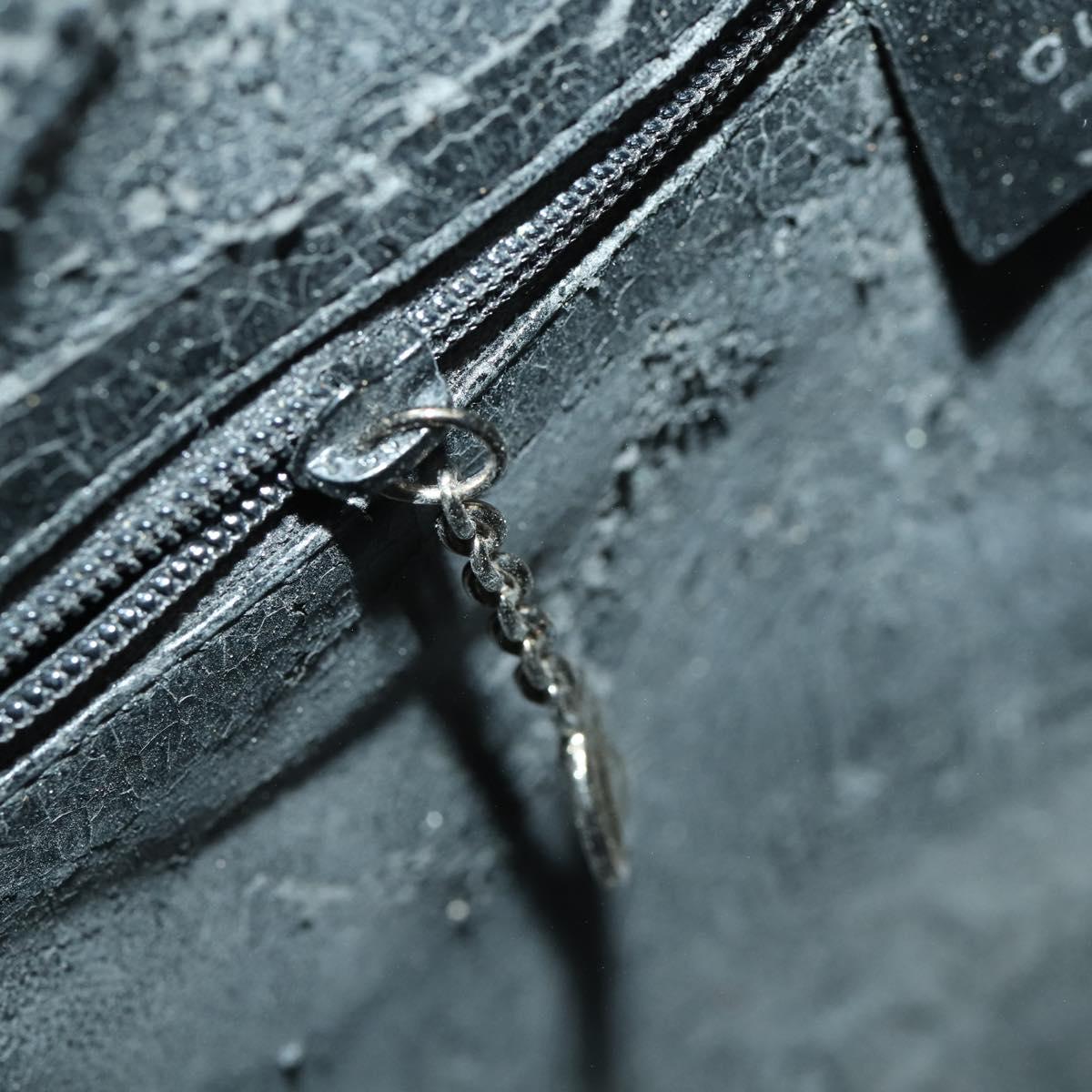 GUCCI Shoulder Bag Patent leather Black Silver 001 3017 Auth 165092