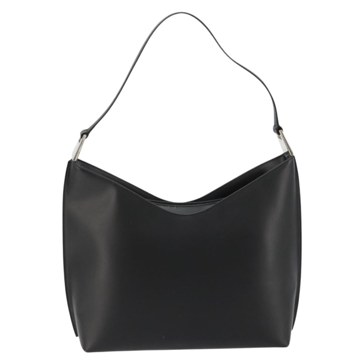 GUCCI Shoulder Bag Patent leather Black Silver 001 3017 Auth 165092