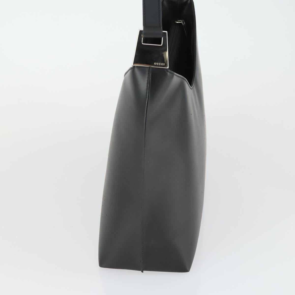 GUCCI Shoulder Bag Patent leather Black Silver 001 3017 Auth 165092