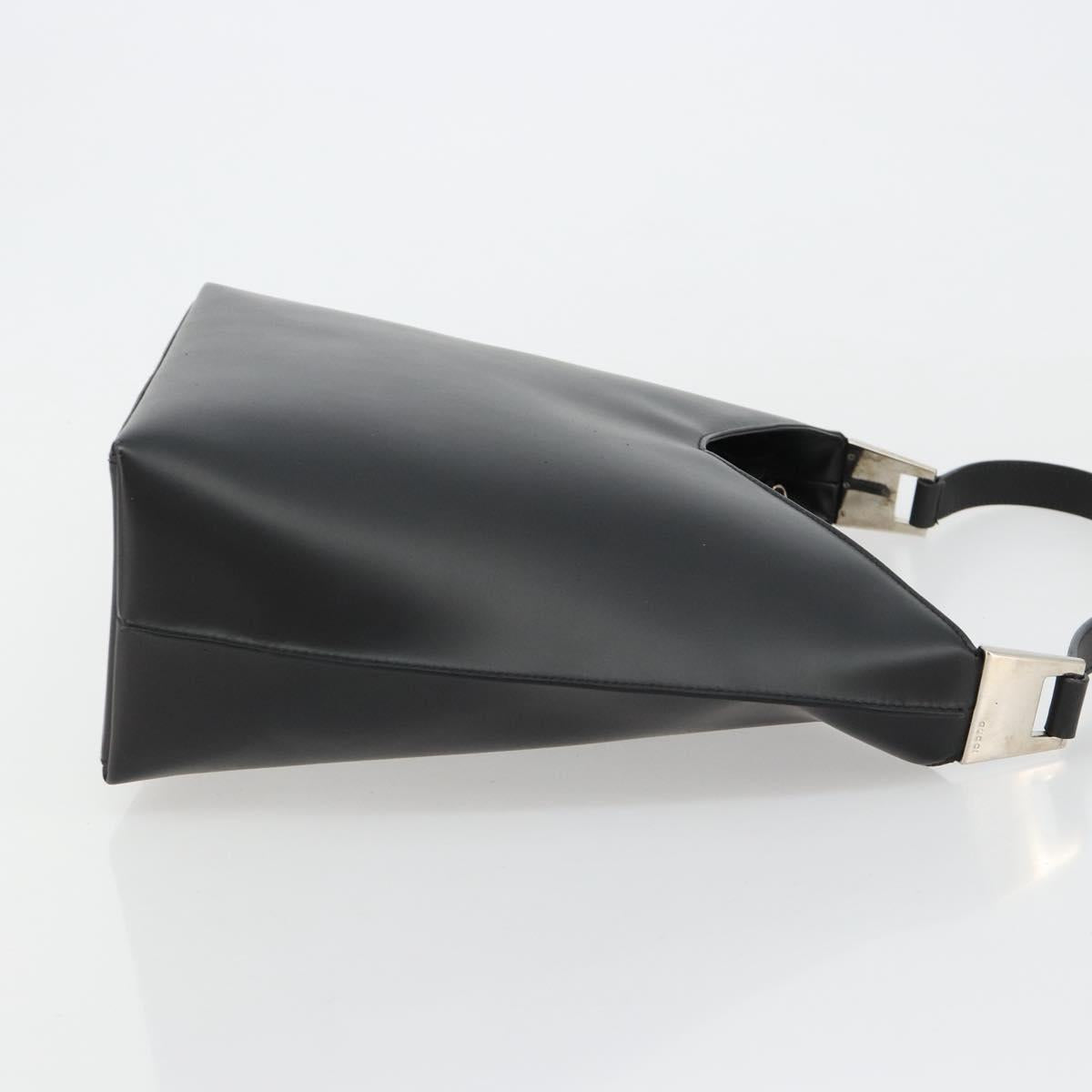 GUCCI Shoulder Bag Patent leather Black Silver 001 3017 Auth 165092