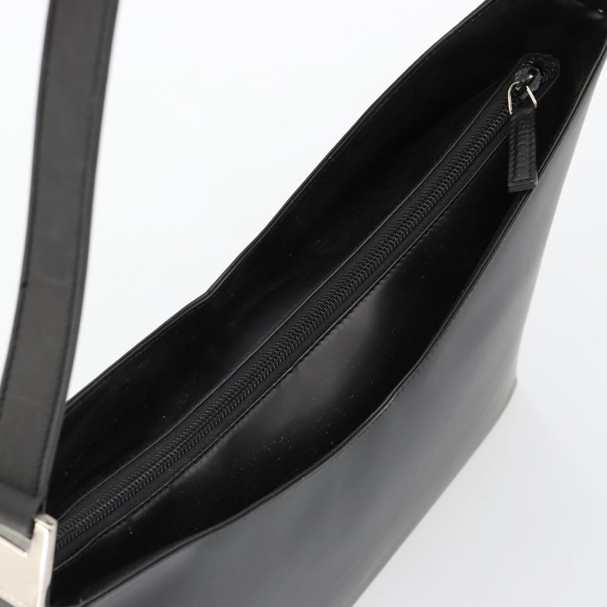 GUCCI Shoulder Bag Patent leather Black Silver 001 3017 Auth 165092