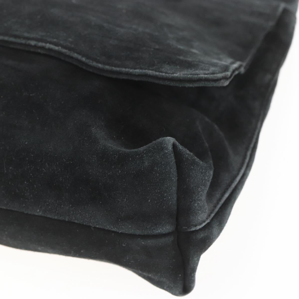 GUCCI Shoulder Bag Suede Black Auth 165095