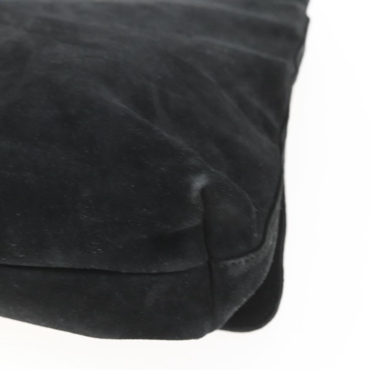 GUCCI Shoulder Bag Suede Black Auth 165095