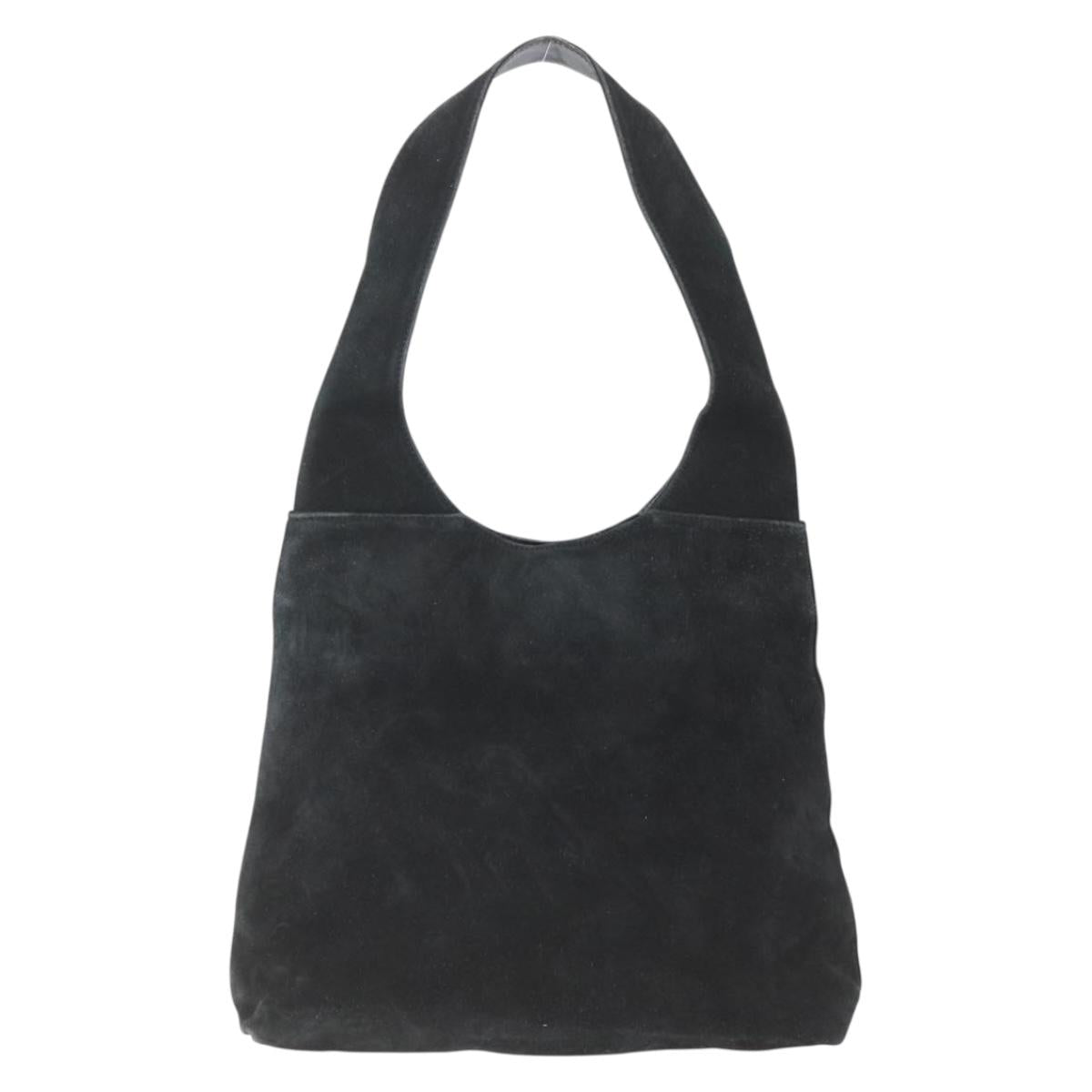 GUCCI Shoulder Bag Suede Black Auth 165095