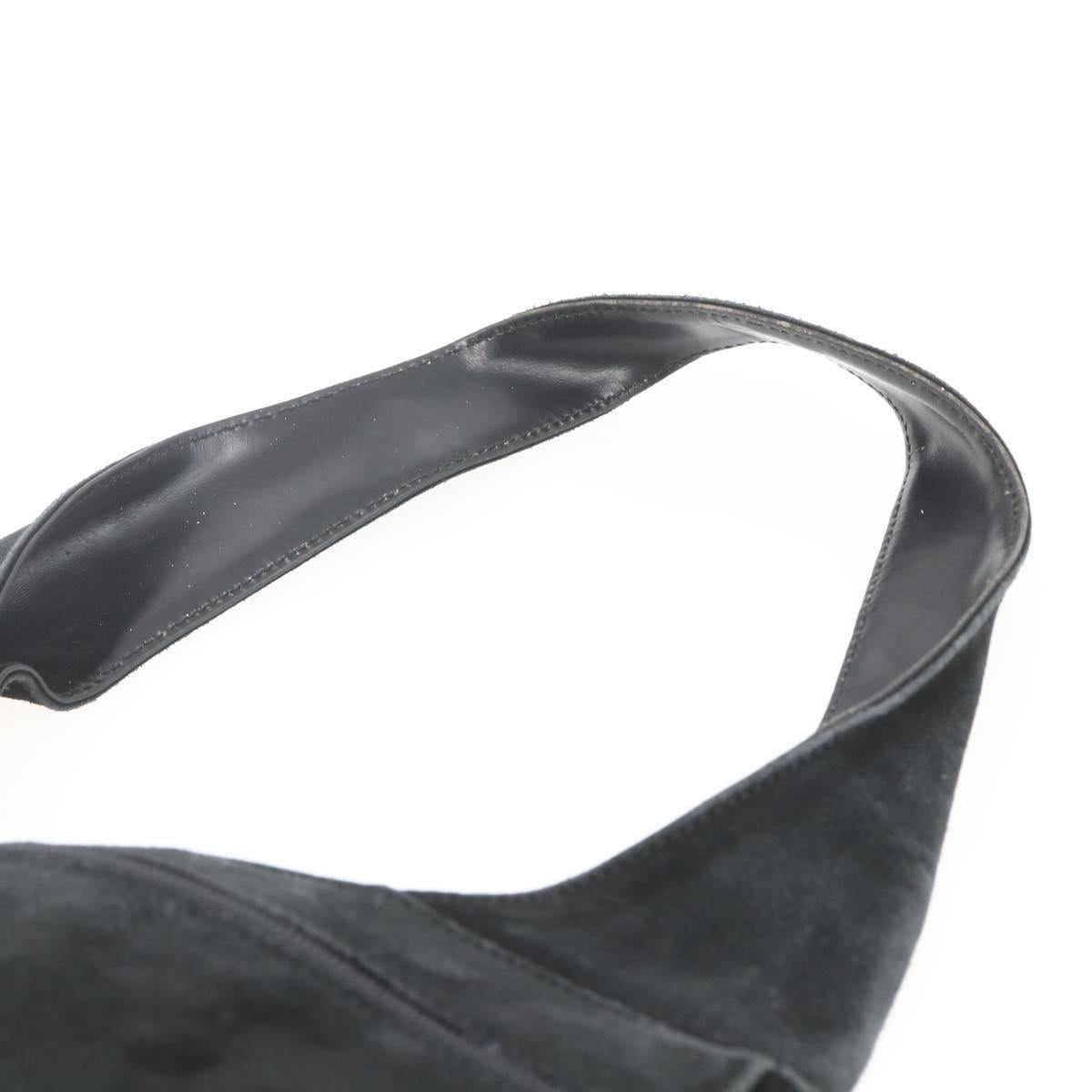 GUCCI Shoulder Bag Suede Black Auth 165095