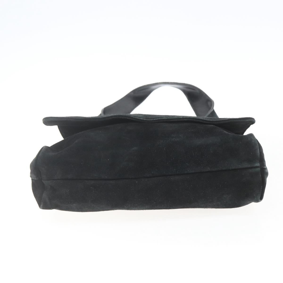 GUCCI Shoulder Bag Suede Black Auth 165095