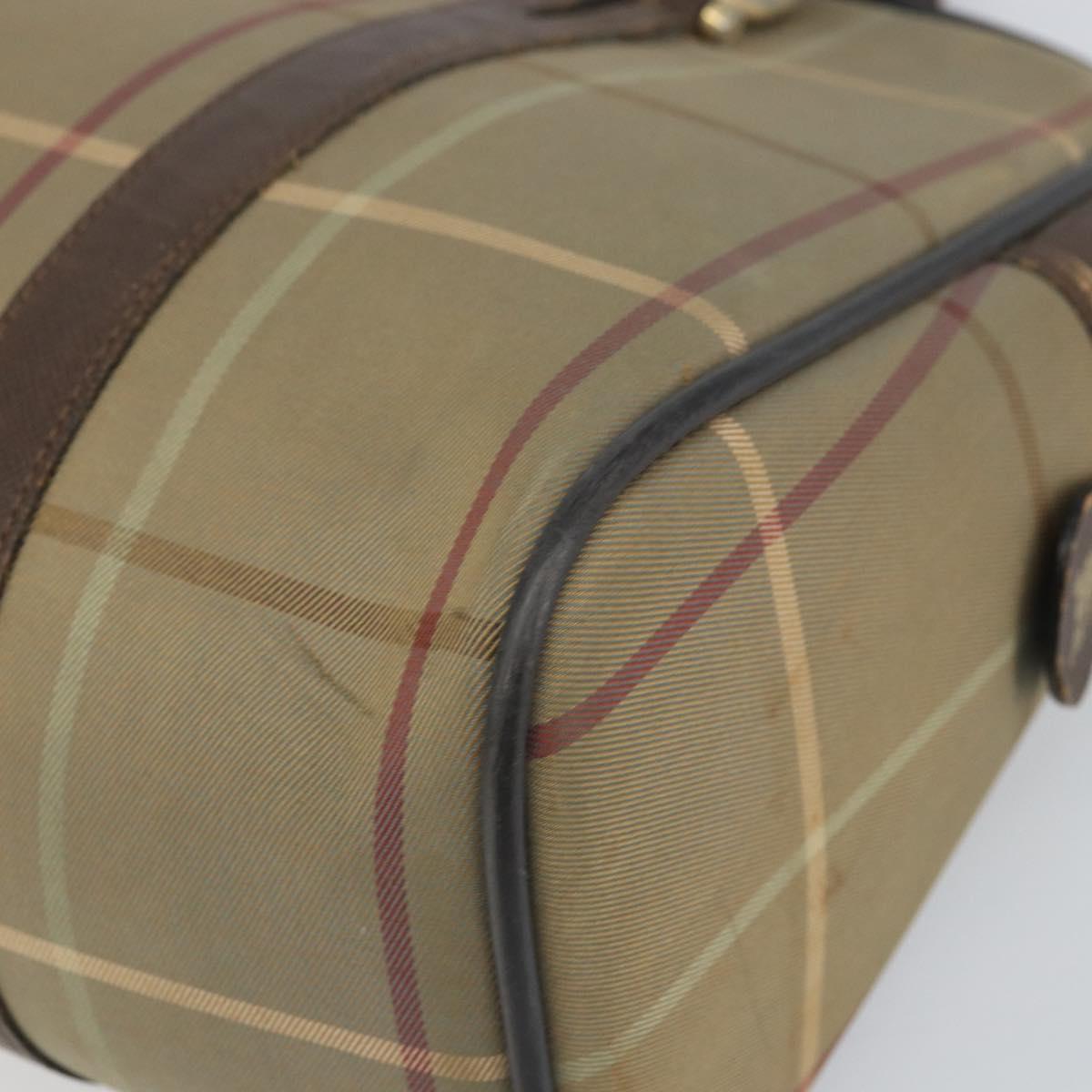 Burberrys Nova Check Hand Bag Canvas Beige Auth 165101