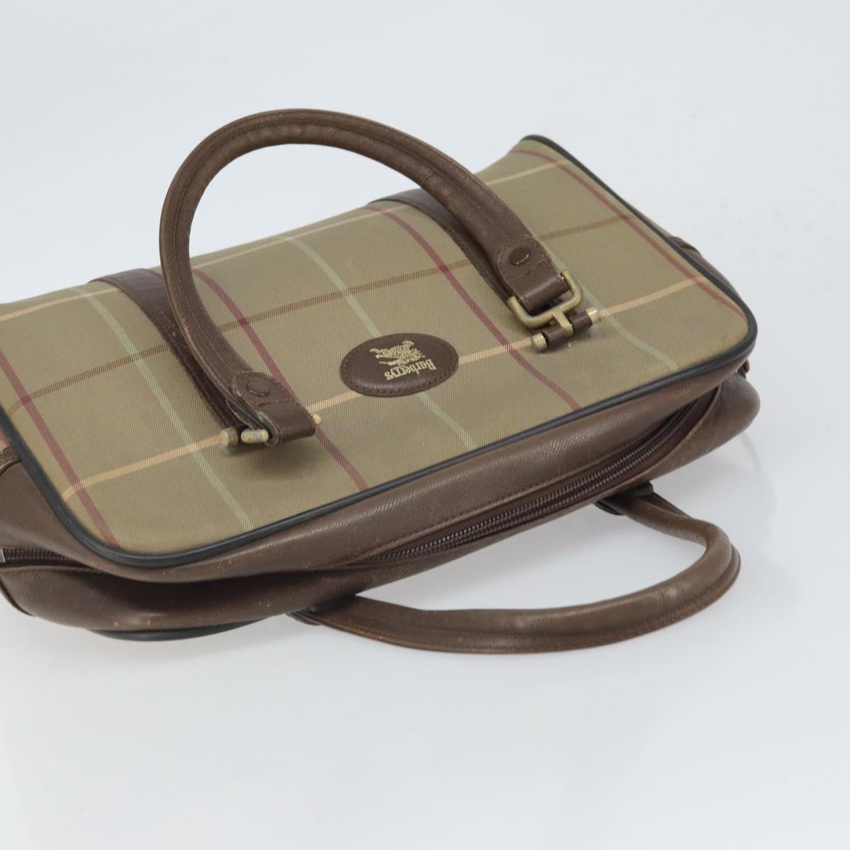 Burberrys Nova Check Hand Bag Canvas Beige Auth 165101