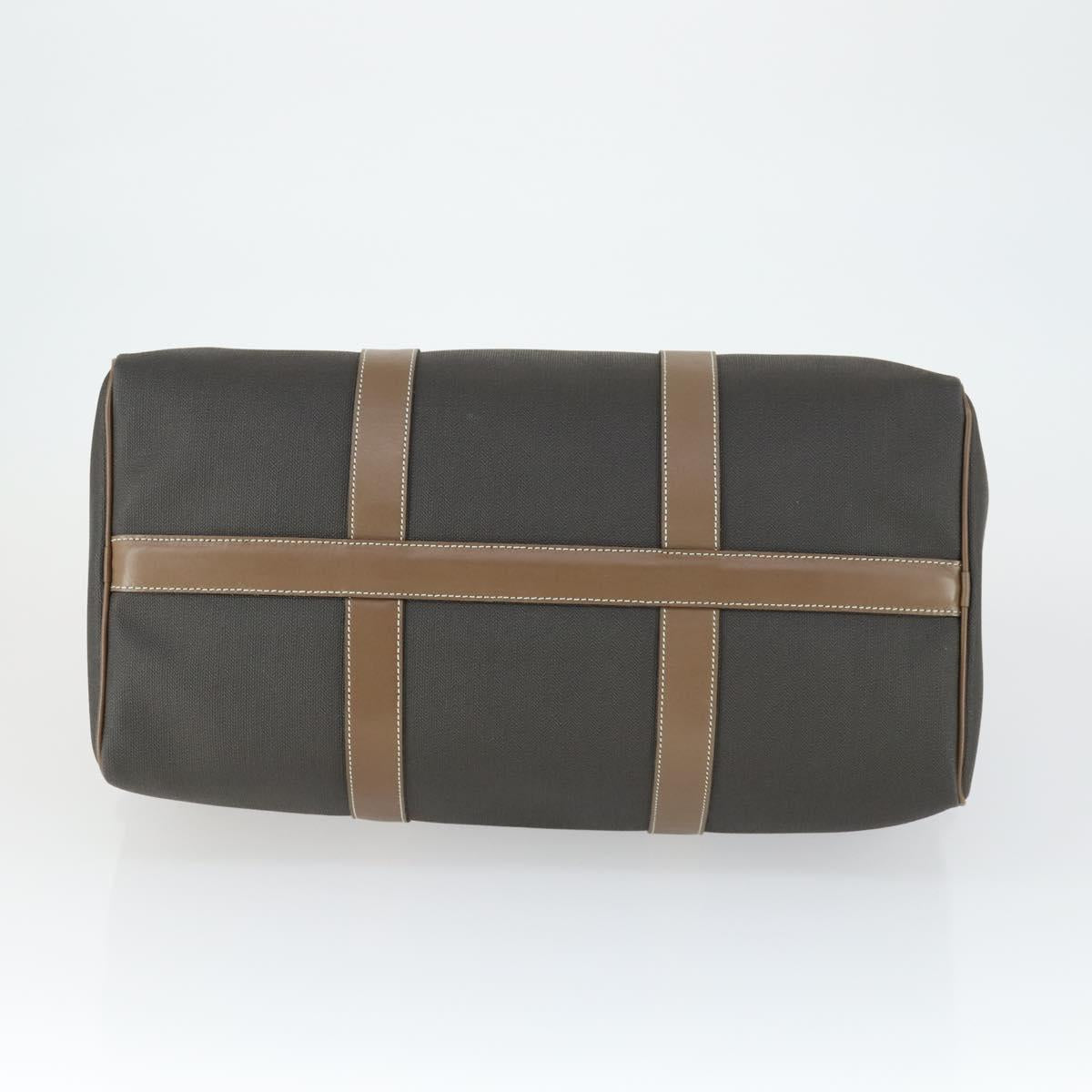Dunhill Boston Bag PVC Brown Gold Auth 165102