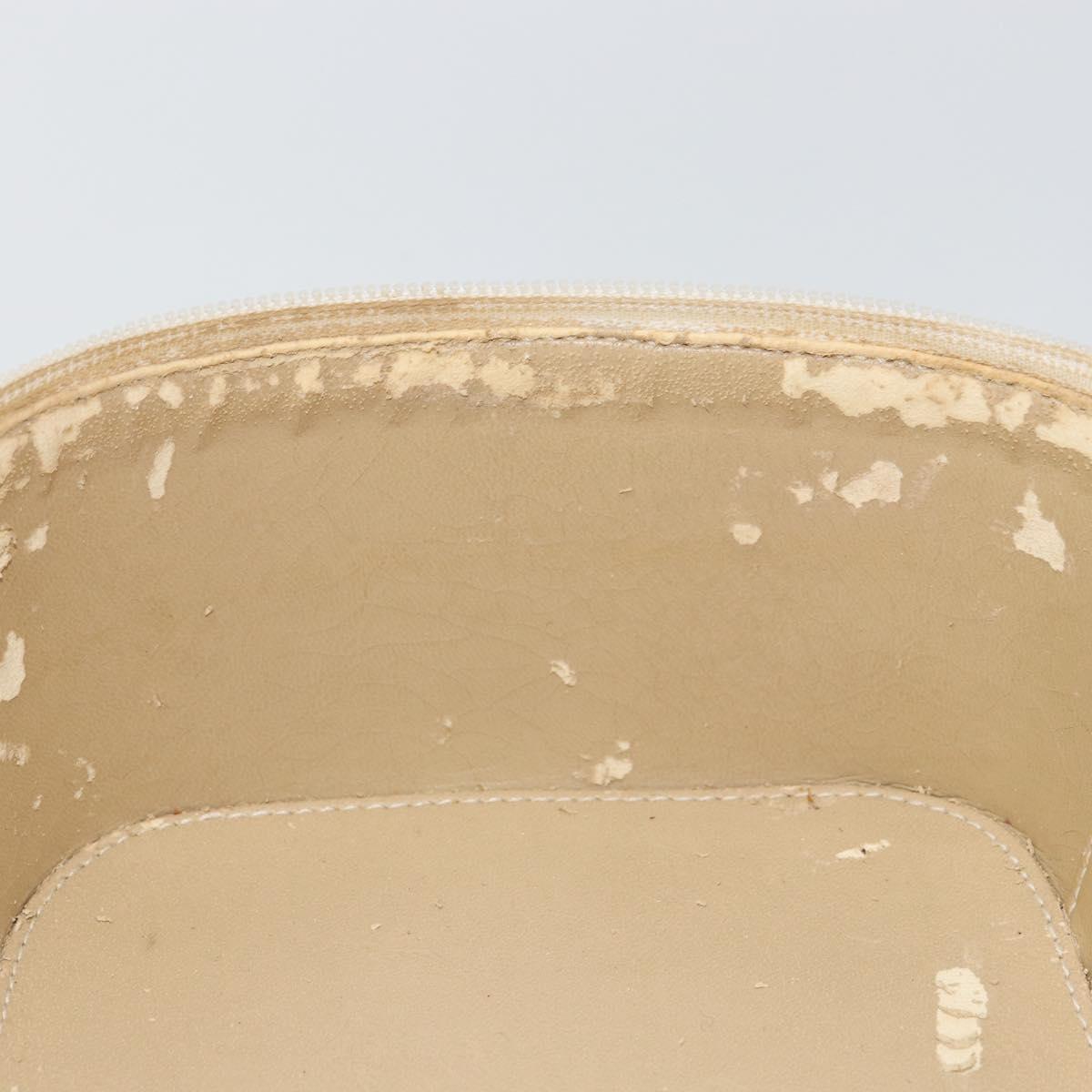 GUCCI Vanity Cosmetic Pouch Leather White 039 1705 0710 Auth 165112