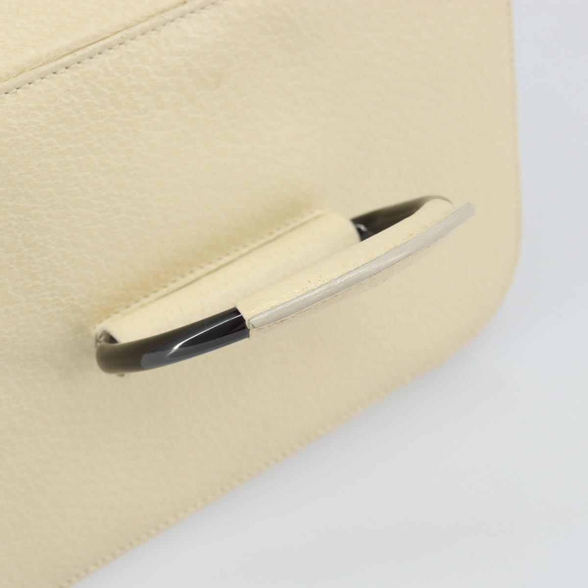 GUCCI Vanity Cosmetic Pouch Leather White 039 1705 0710 Auth 165112