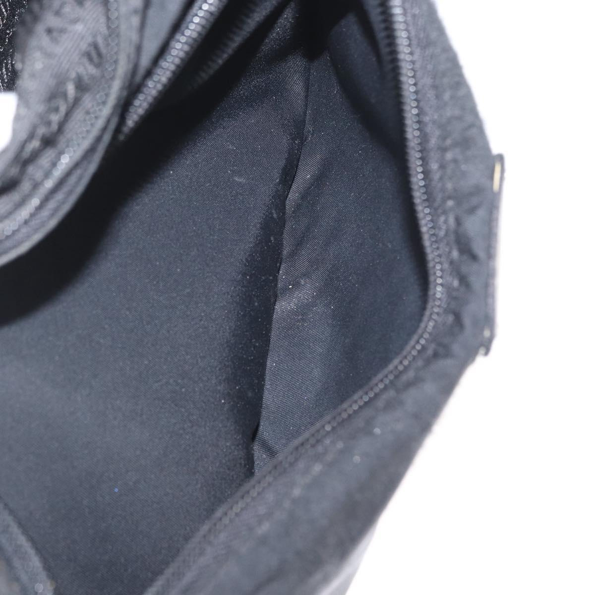 PRADA Shoulder Bag Nylon Black Silver Auth 165115