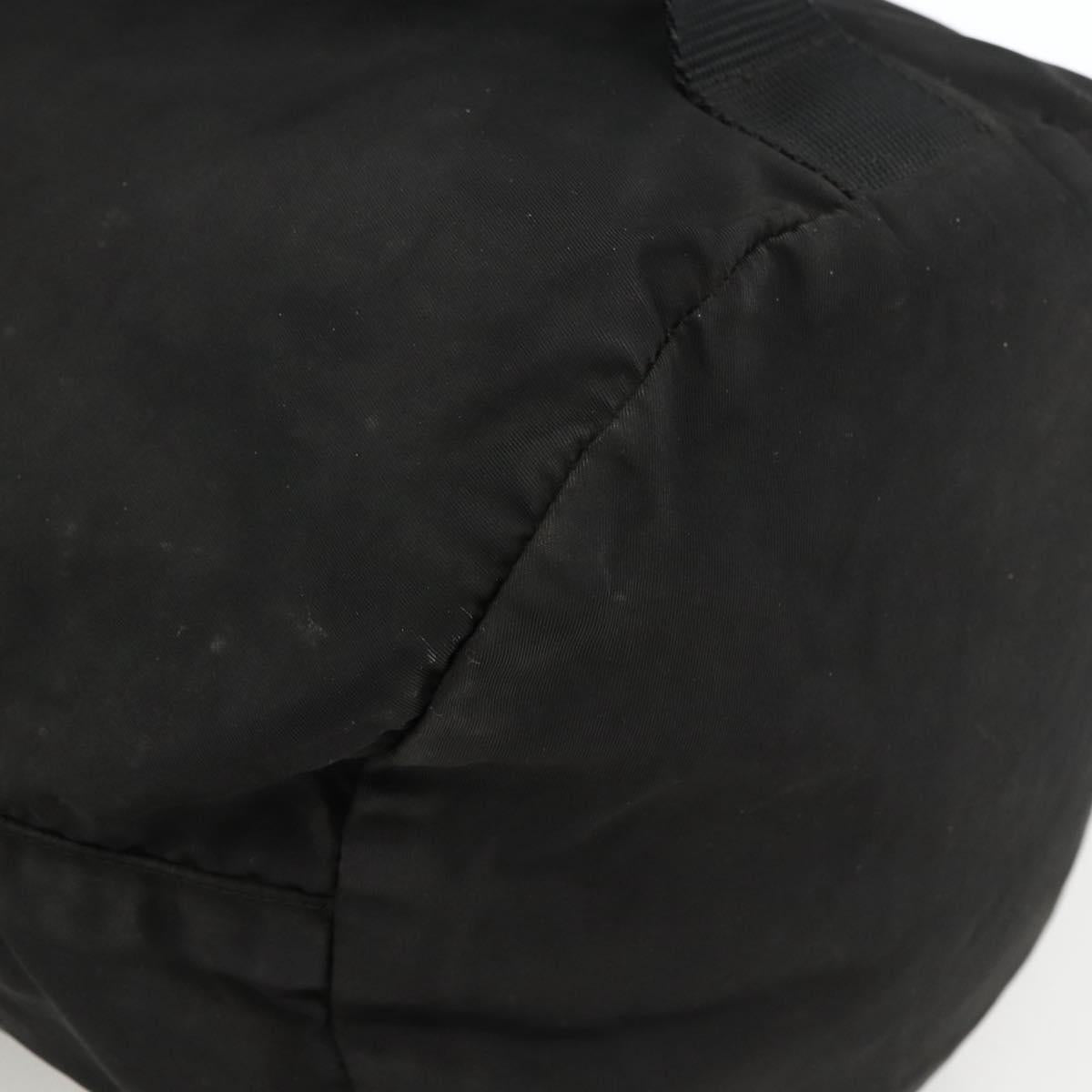 PRADA Purse Shoulder Bag Nylon Black Silver Auth 165116