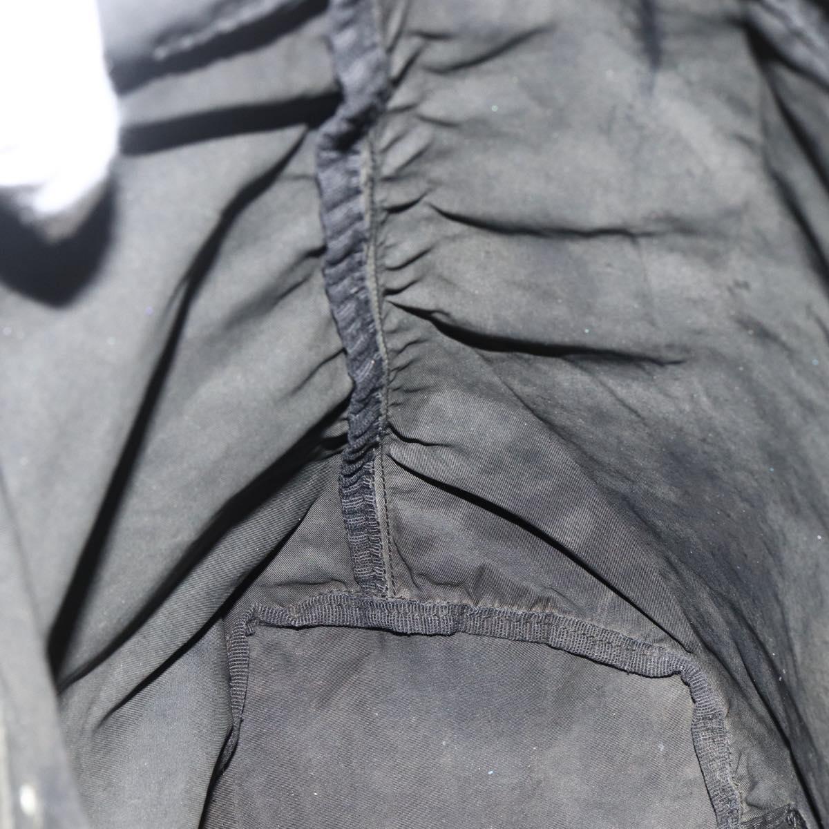 PRADA Purse Shoulder Bag Nylon Black Silver Auth 165116