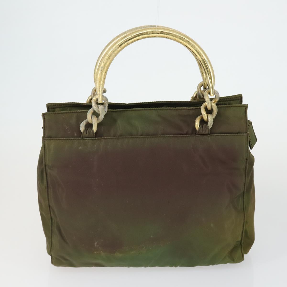 PRADA Shoulder Bag Nylon 3 Set Khaki Black Auth 165124