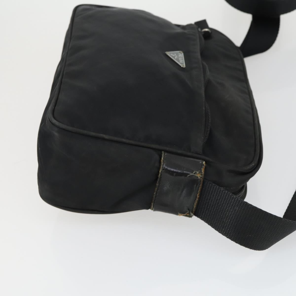 PRADA Shoulder Bag Nylon 3 Set Khaki Black Auth 165124