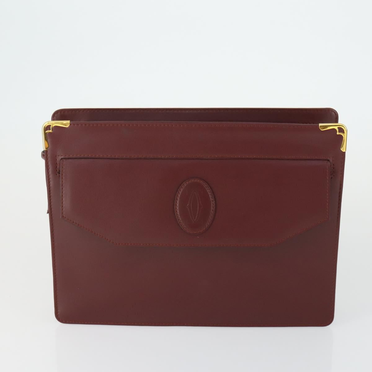 Christian Dior Valentino Dunhill Cartier Bag Leather 4 Set Bordeaux Auth 165125