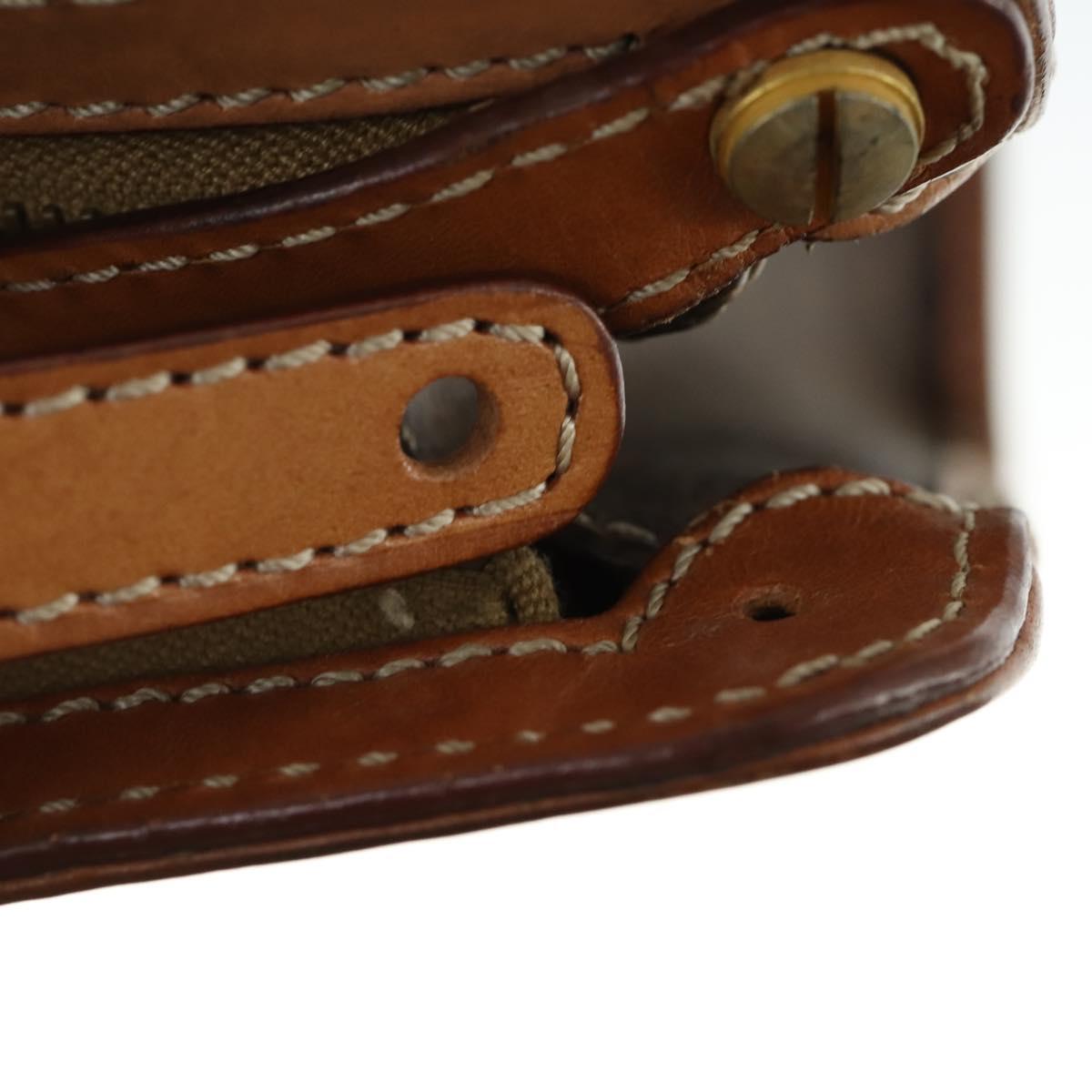 CELINE Macadam Canvas Clutch Bag PVC Leather 4 Set Black Beige Auth 165127