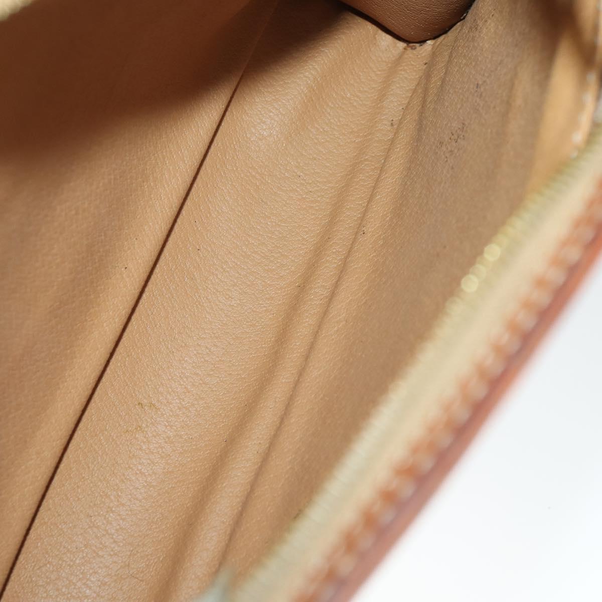 CELINE Macadam Canvas Clutch Bag PVC Leather 4 Set Black Beige Auth 165127