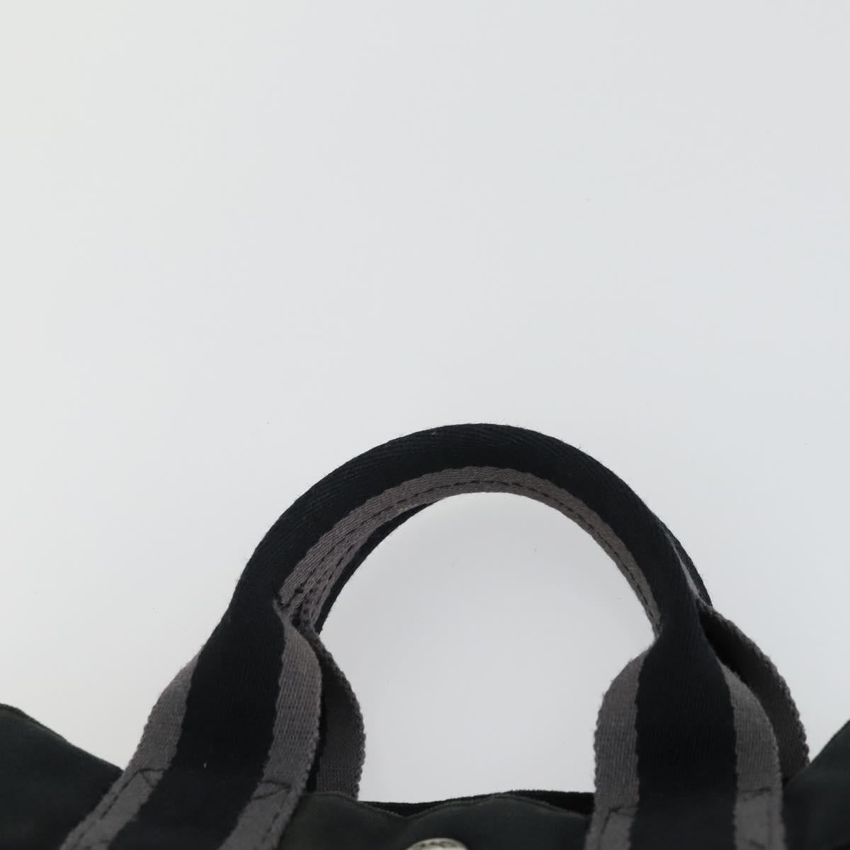 HERMES Fourre Tout Hand Bag Canvas 3 Set Gray Black Red Auth 165128