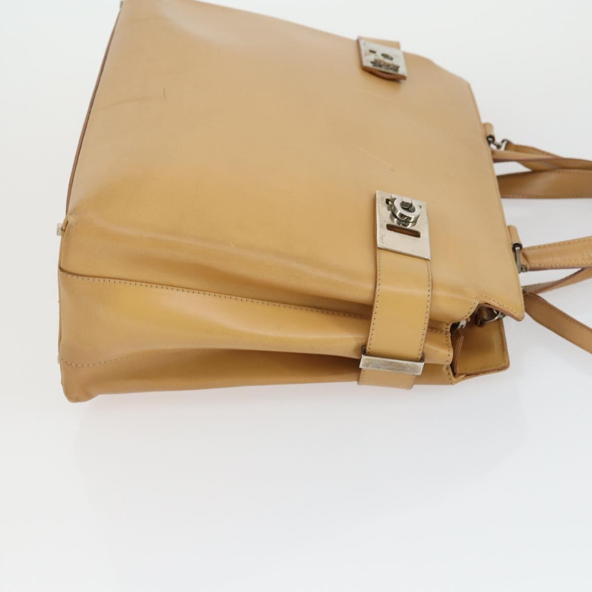 Salvatore Ferragamo Bag leather Patent 4 Set Black Beige white Auth 165131