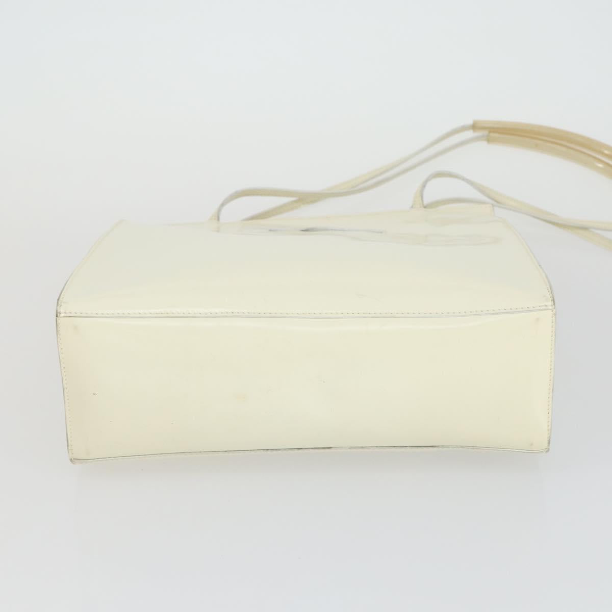 Salvatore Ferragamo Bag leather Patent 4 Set Black Beige white Auth 165131