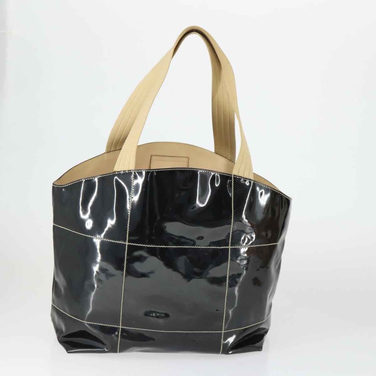 Salvatore Ferragamo Bag leather Patent 4 Set Black Beige white Auth 165131