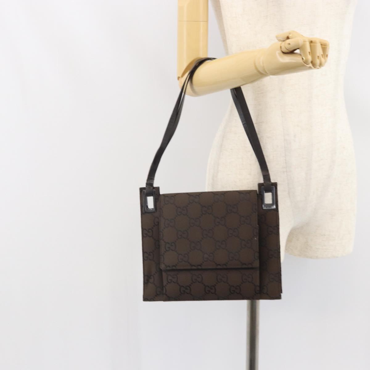 GUCCI GG Canvas Hand Bag Brown 001 3068 Auth 165134