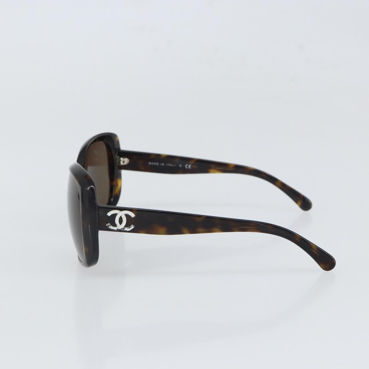 CHANEL Sunglasses plastic Black CC Auth 165138