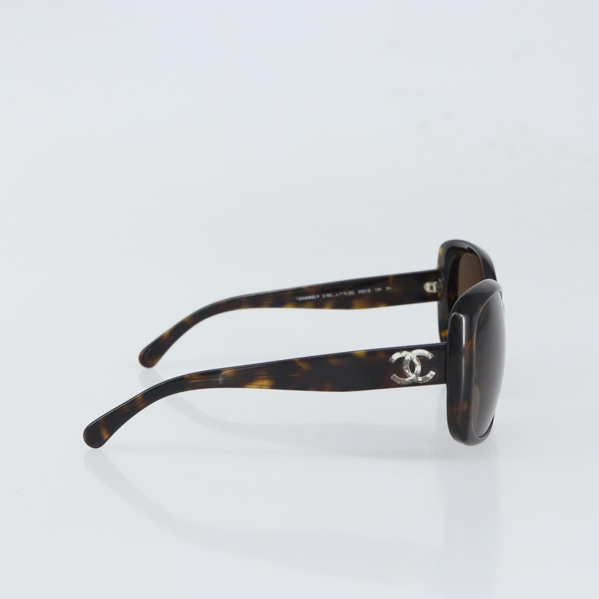CHANEL Sunglasses plastic Black CC Auth 165138